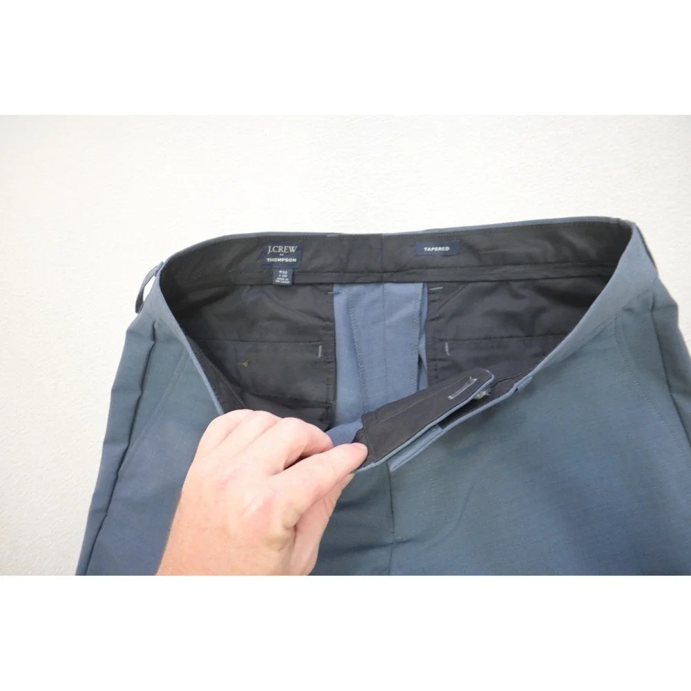 J.Crew Thompson Dress Pants Mens 32x30 Blue Tapered Flat Wool Blend